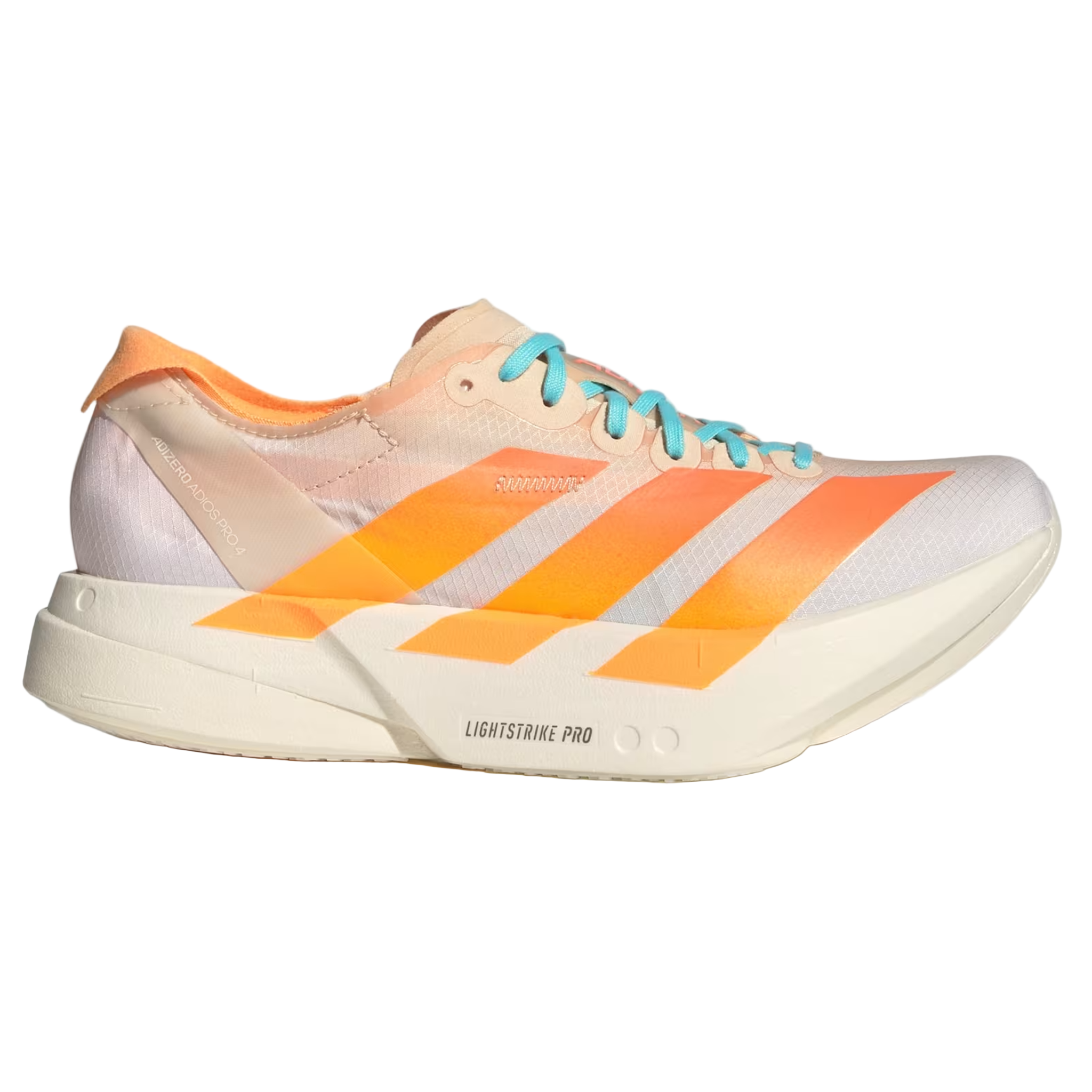 Adidas Womens Adizero Adios Pro 4 - Crystal Sand/Flash Orange/Flash Aqua - Neutral - AW25