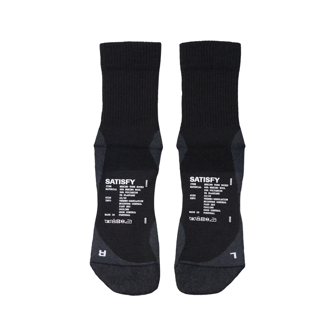 Chaussettes tube en nylon mérinos Satisfy - Noir - SS26