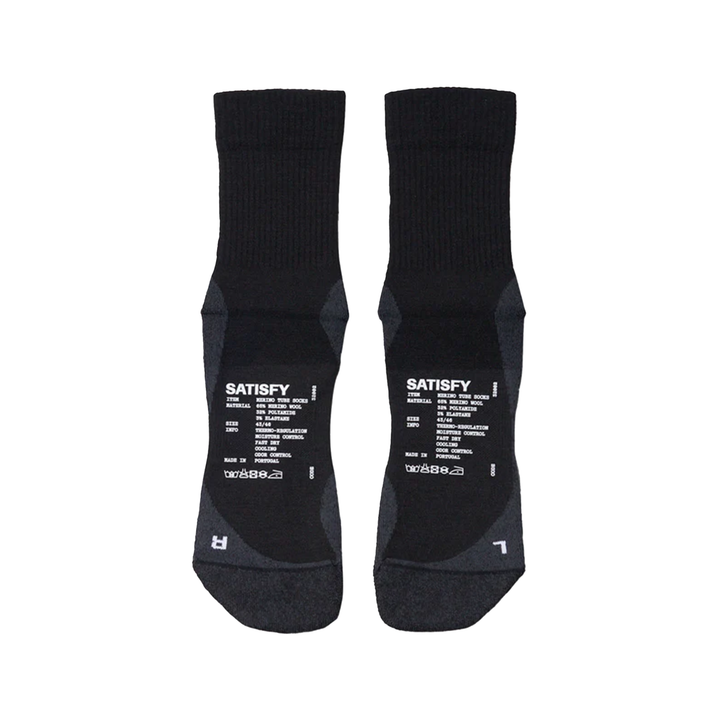 Chaussettes tube en nylon mérinos Satisfy - Noir - SS26