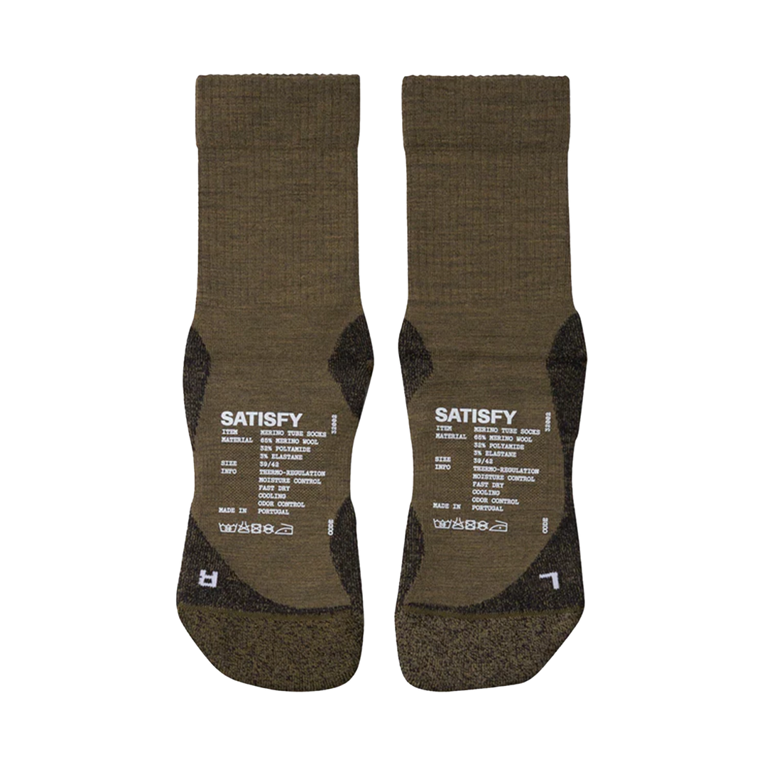 Satisfy Merino Nylon Tube Socks - Dark Olive - SS26