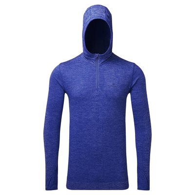 Ronhill Mens Life Seamless Hoodie - Cobalt Marl