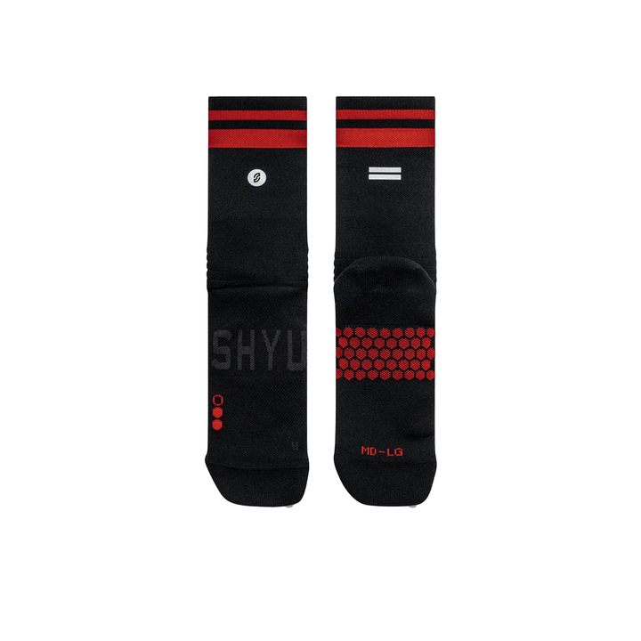 Chaussettes SHYU Racing Half Crew - Noir/Rouge/Rouge