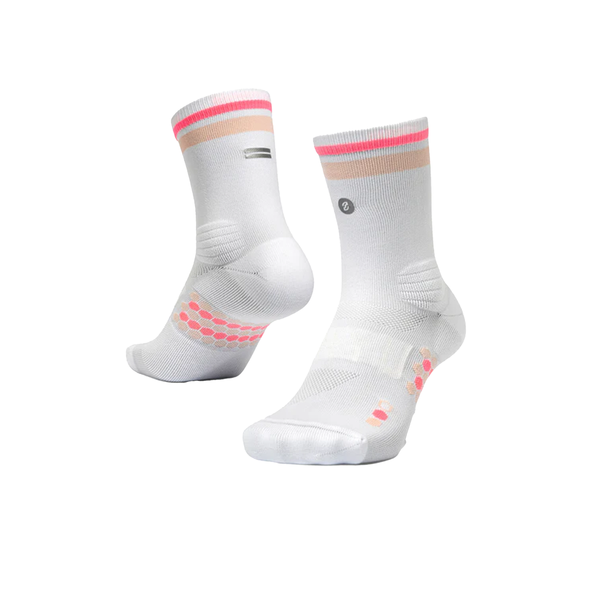 SHYU Racing Half Crew Socks - White/Peach/Melon