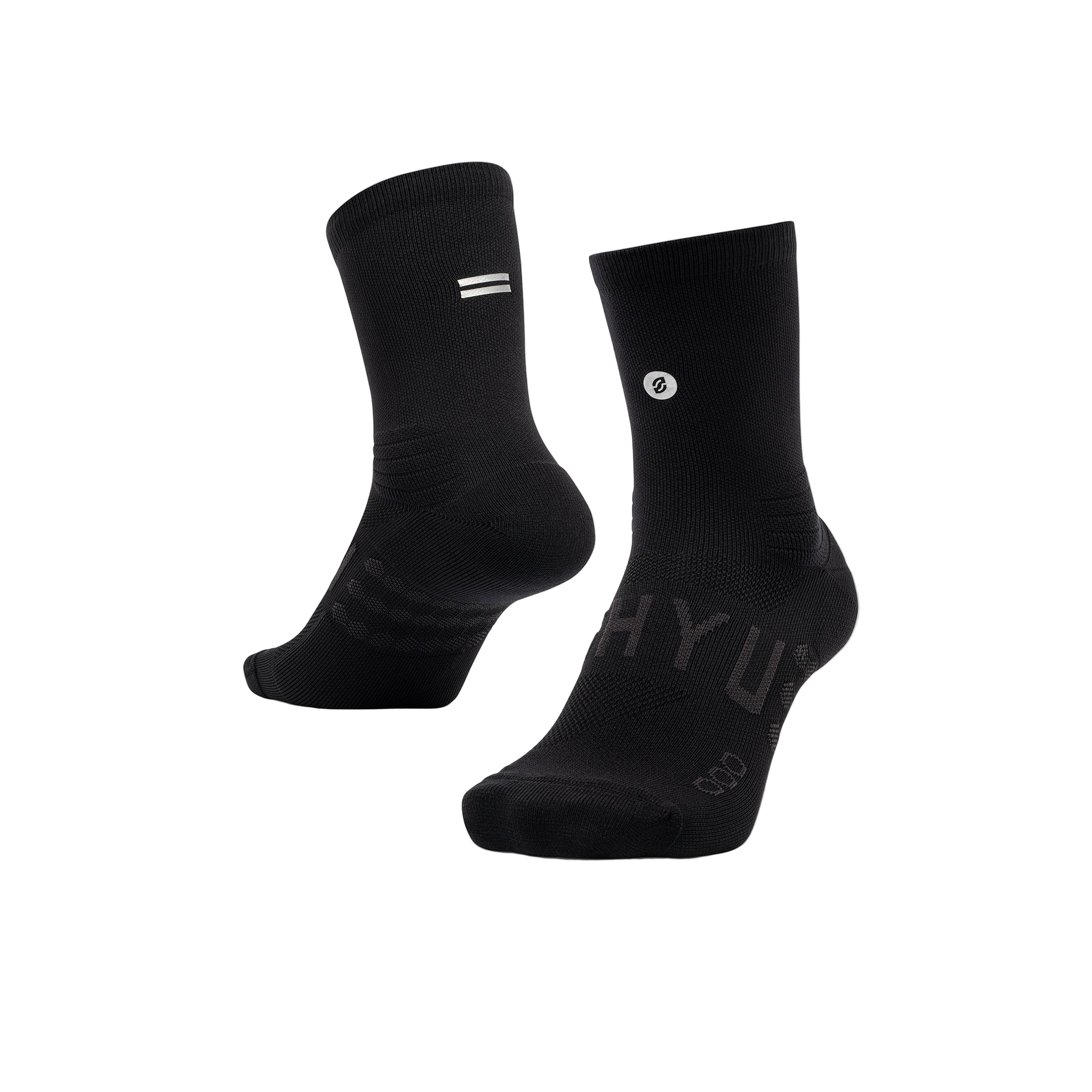 SHYU Racing Half Crew Socks - Black/Black/Black