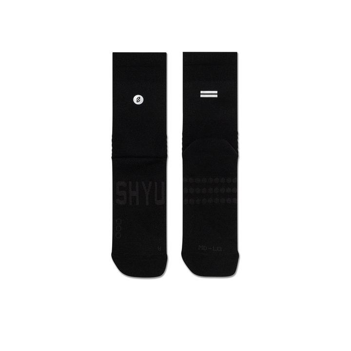 SHYU Racing Half Crew Socks - Black/Black/Black
