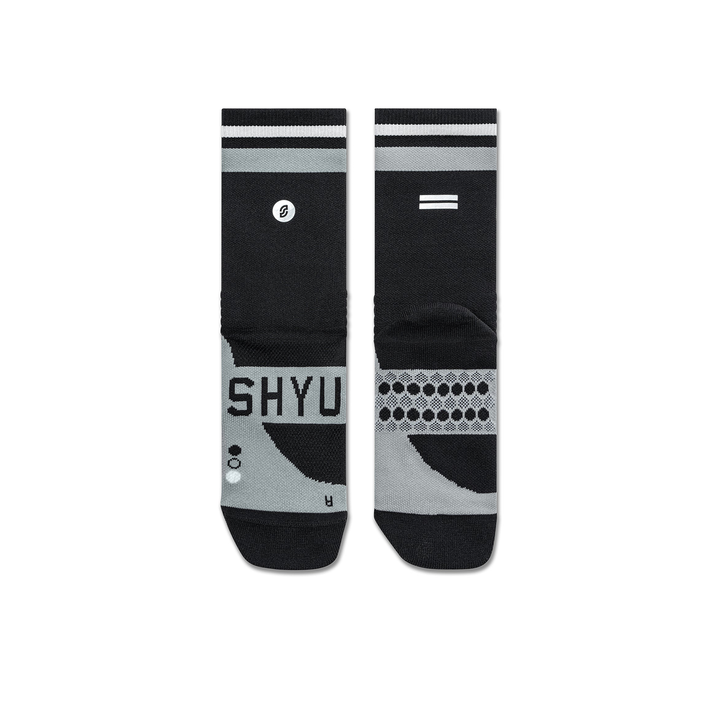 SHYU Racing Half Crew Socken – Schwarz/Grau/Weiß