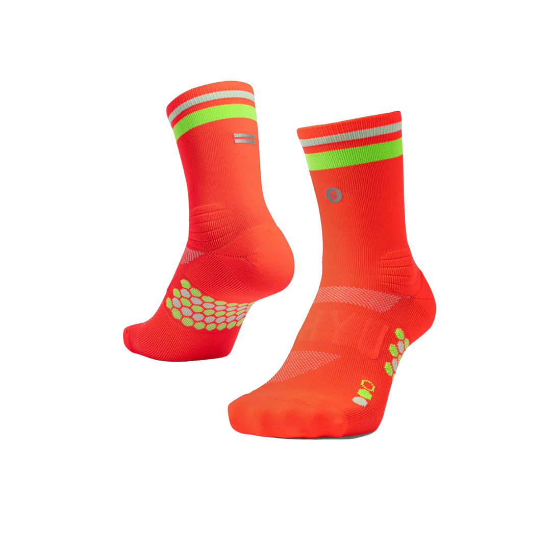 SHYU Racing Half Crew Socks - Crimson/Lime/Powder