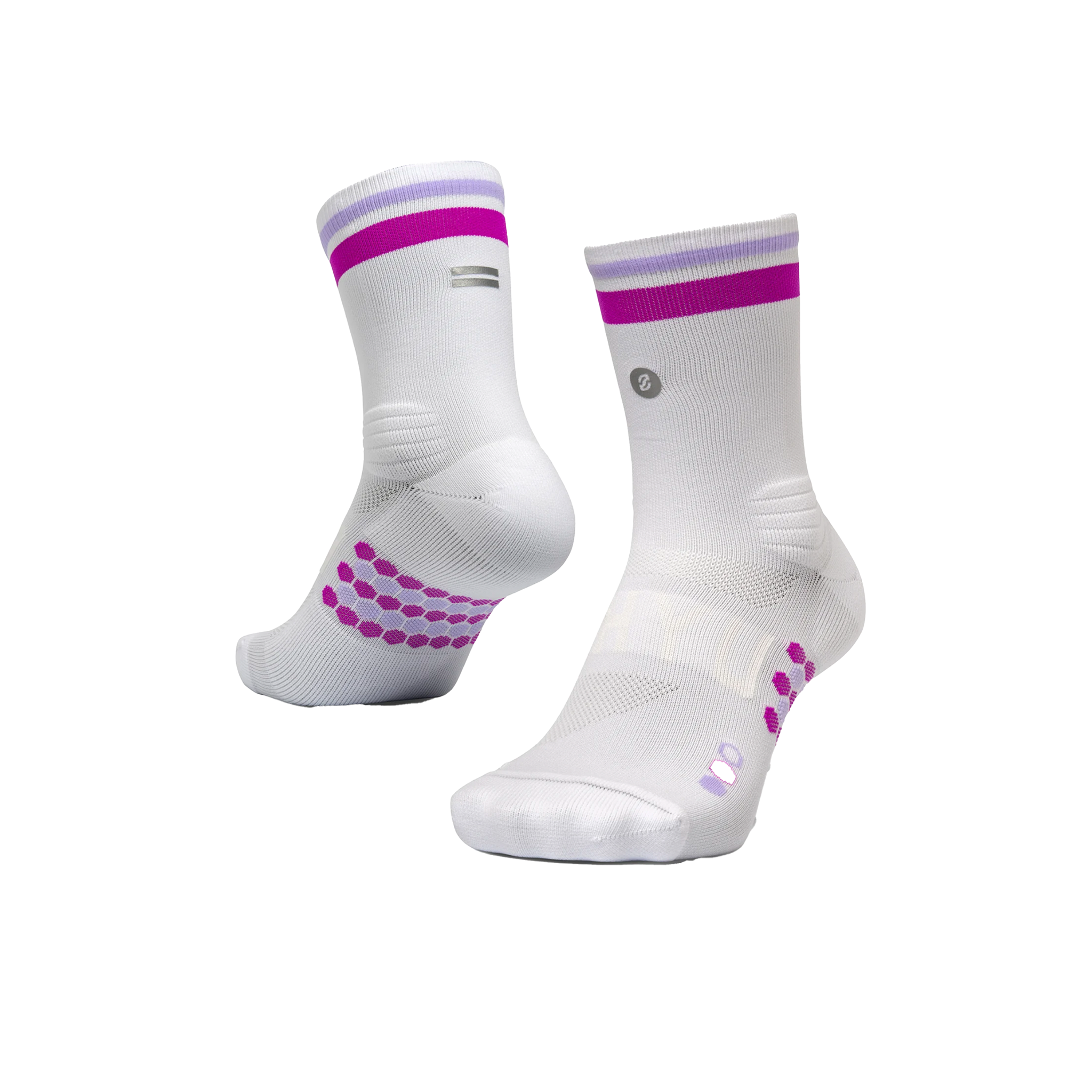 SHYU Racing Half Crew Socks - White/Grape/Lilac