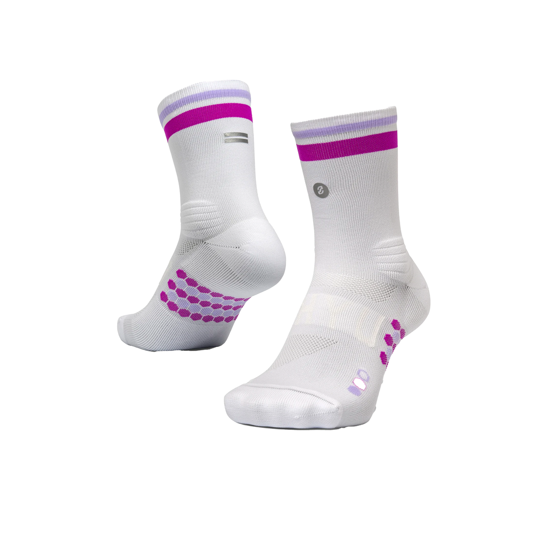 SHYU Racing Half Crew Socks - White/Grape/Lilac