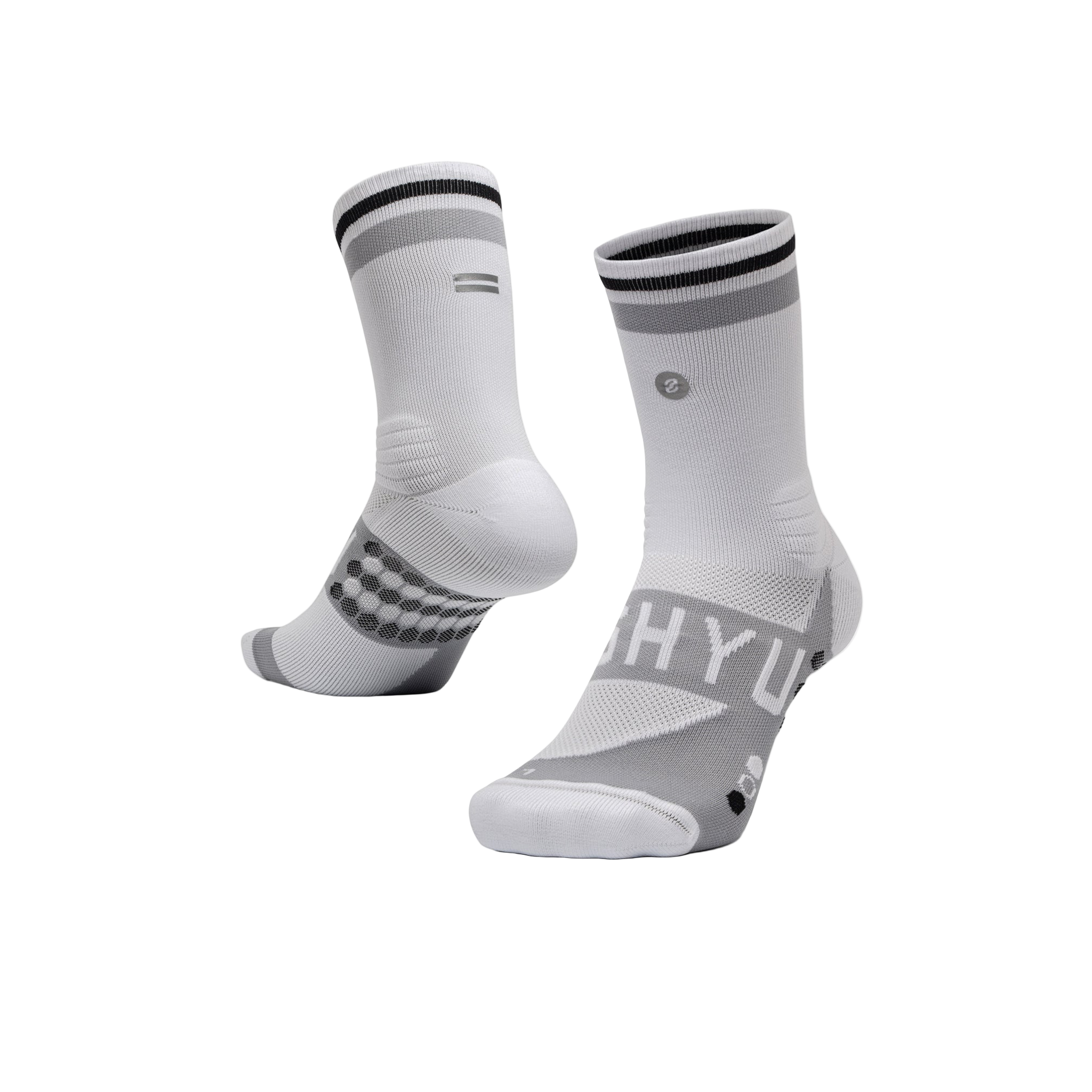 SHYU Racing Half Crew Socks - White/Grey/Black