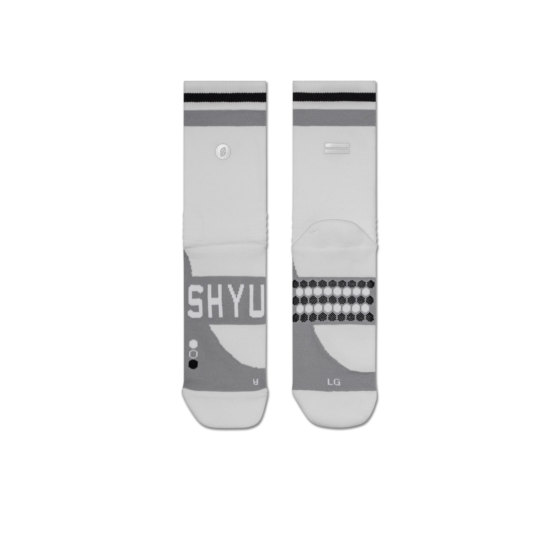 SHYU Racing Half Crew Socks - White/Grey/Black