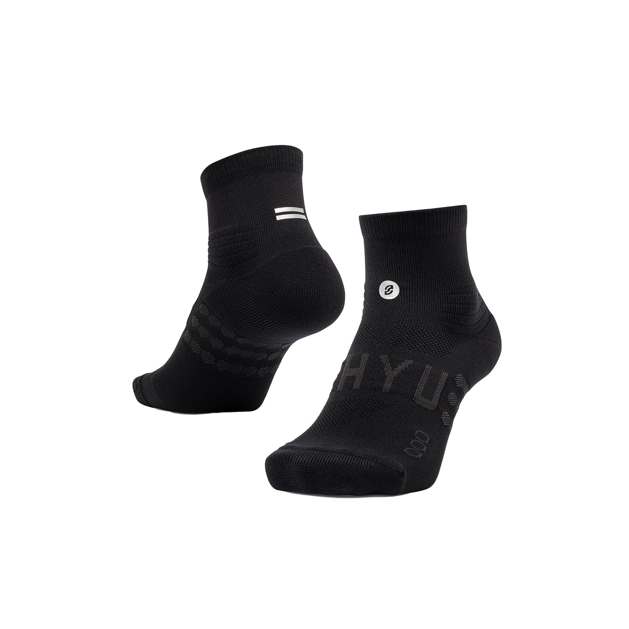 SHYU Racing Quarter Crew Socks - Black/Black/Black