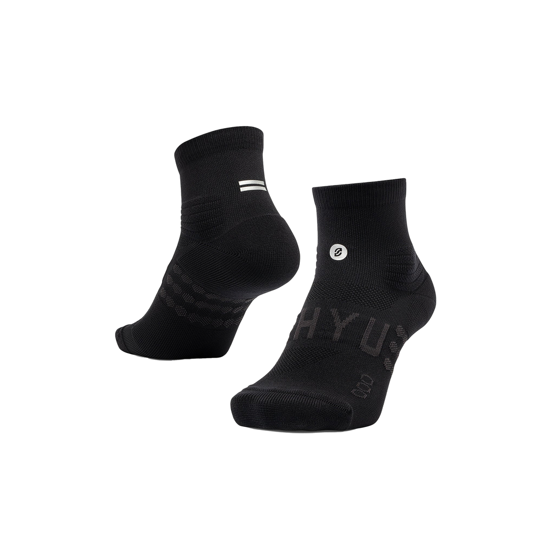 SHYU Racing Quarter Crew Socken – Schwarz/Schwarz/Schwarz