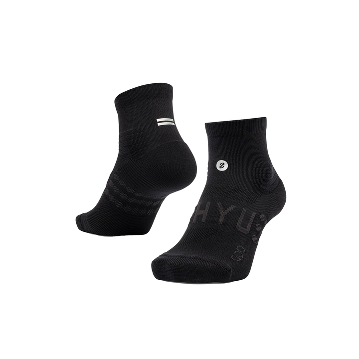 SHYU Racing Quarter Crew Socken – Schwarz/Schwarz/Schwarz