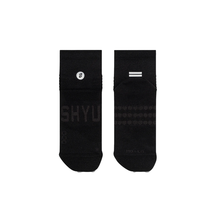SHYU Racing Quarter Crew Socken – Schwarz/Schwarz/Schwarz