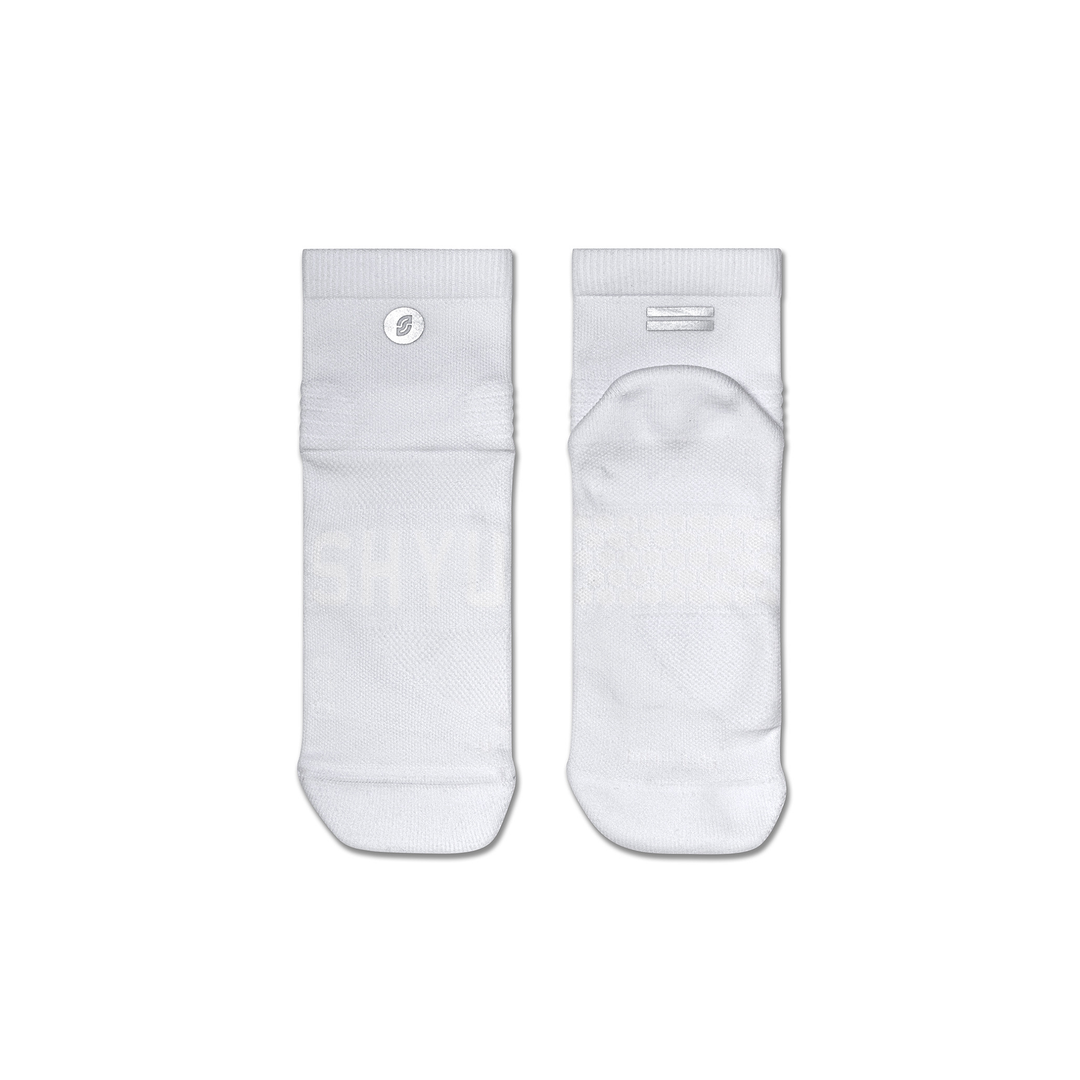 SHYU Racing Quarter Crew Socks - White/White/White
