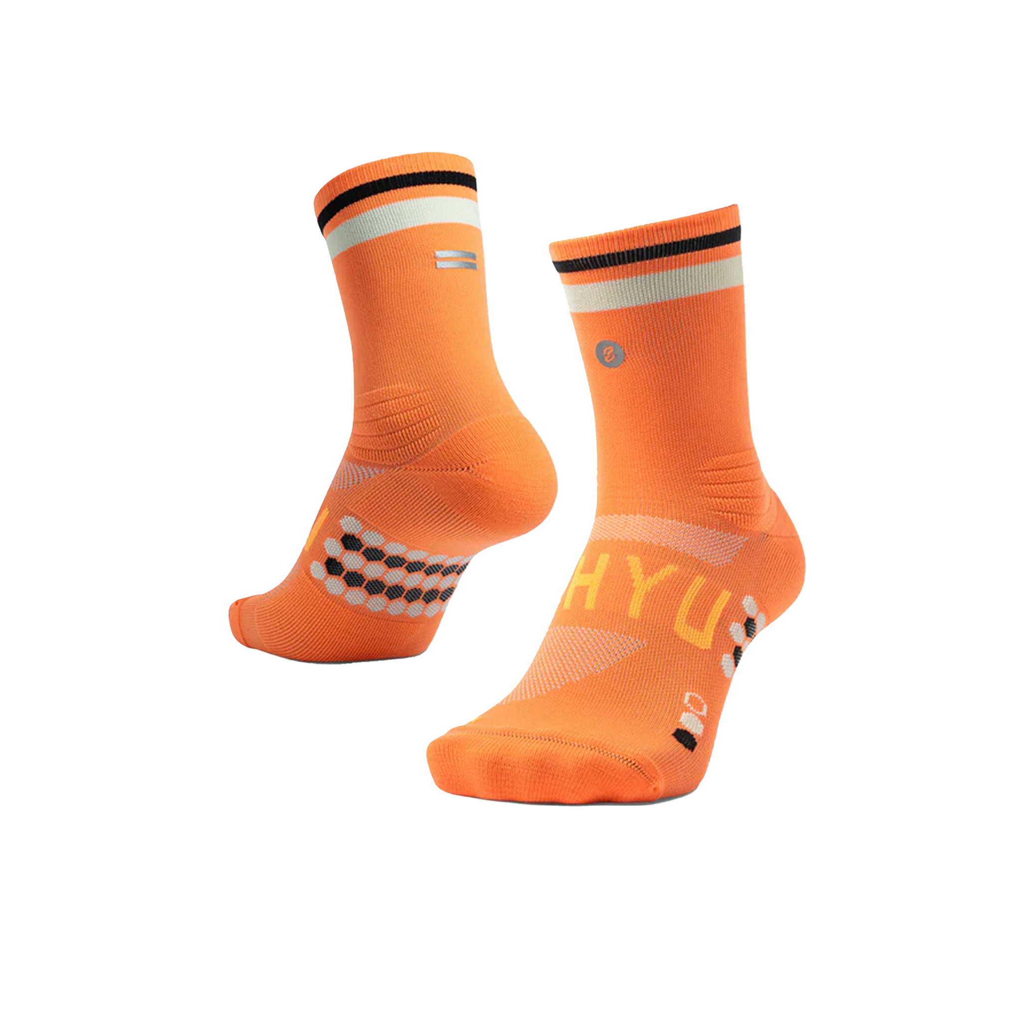 SHYU Racing Half Crew Socks - Mango/Cream/Black
