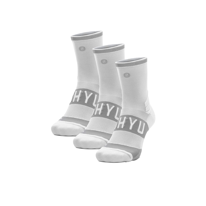 SHYU Training v2.0 Half Crew Socken – Weiß 3er-Pack
