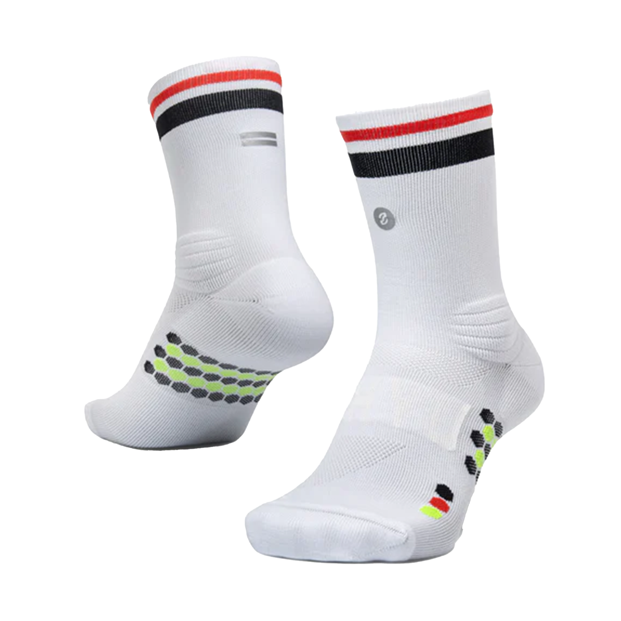SHYU Racing Half Crew Socks - White/Black/Red