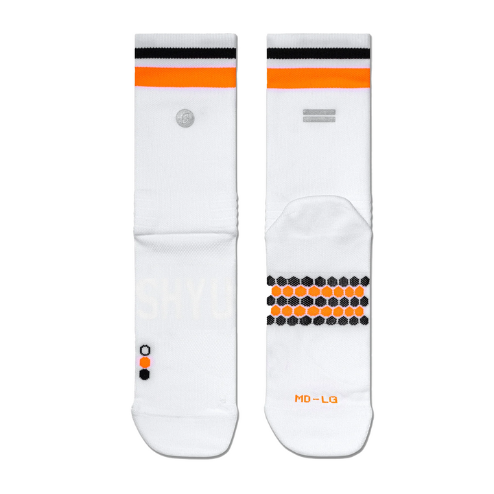 SHYU Racing Half Crew Socks - White/Orange/Black
