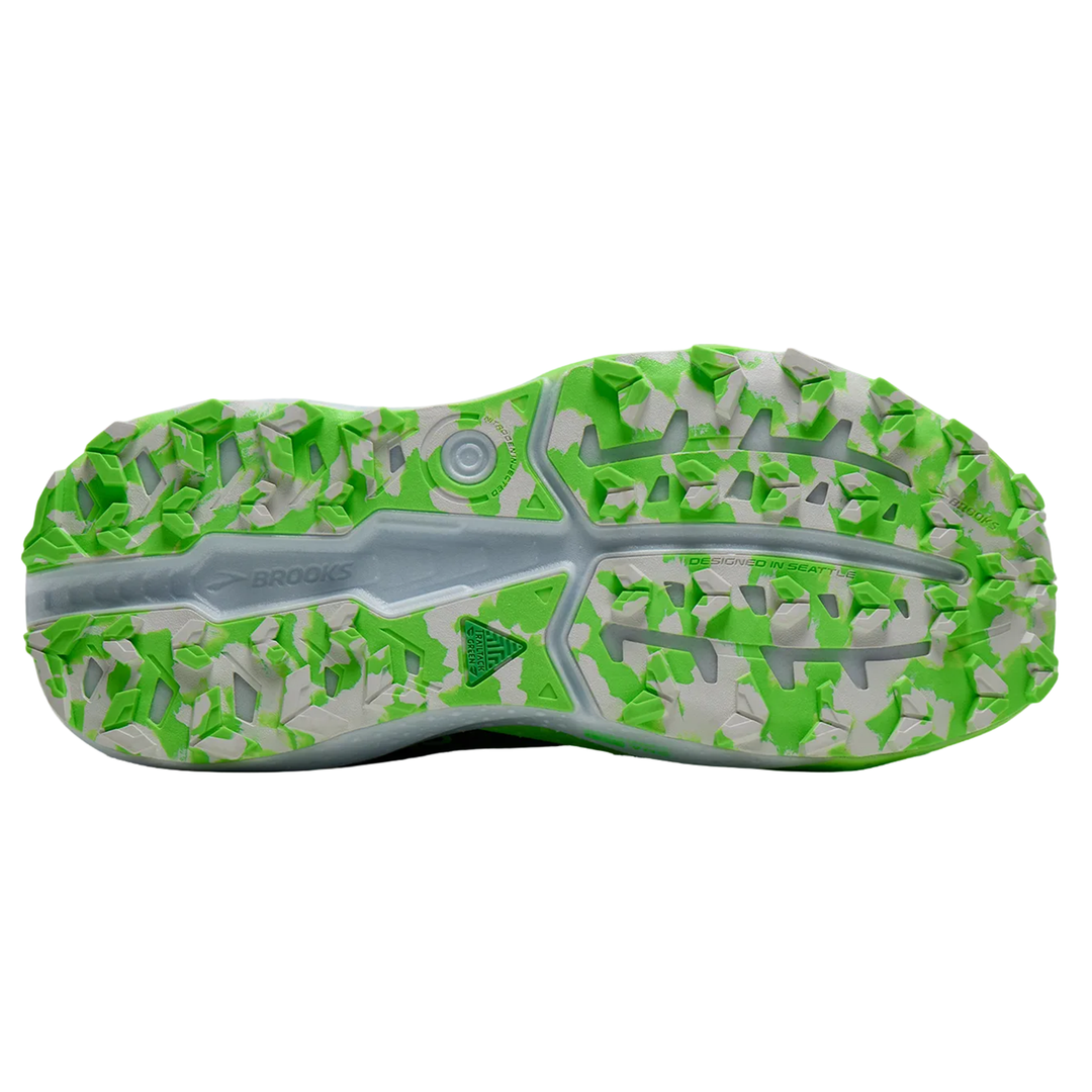 Brooks Herren Caldera 8 – Atlantic Deep/Grün/Weiß – Trail – SS26
