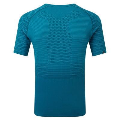RonHill Mens Tech Marathon S/S Tee - Prussian Blue/Acid Lime