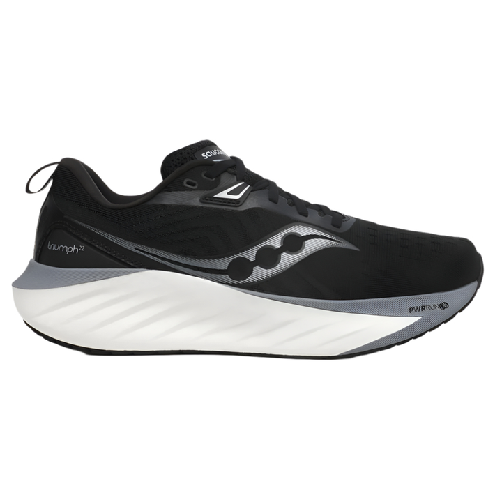 Saucony Mens Triumph 22 - Black/White - Neutral - SS25