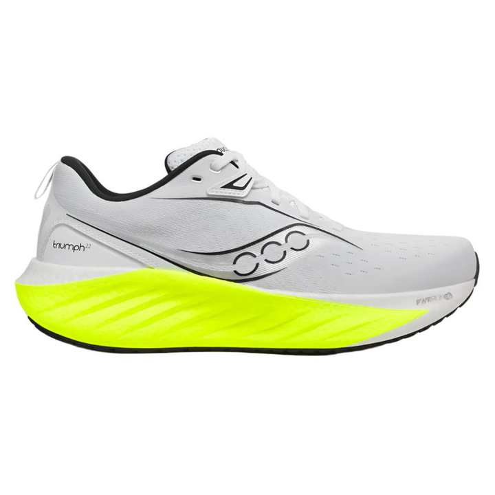 Saucony Mens Triumph 22 - White/Citron - Neutral - SS25