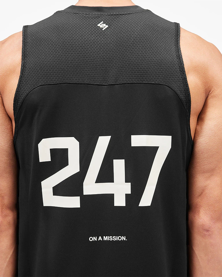 247 Represent Mens Numbers Vest - Jet Black - AW26