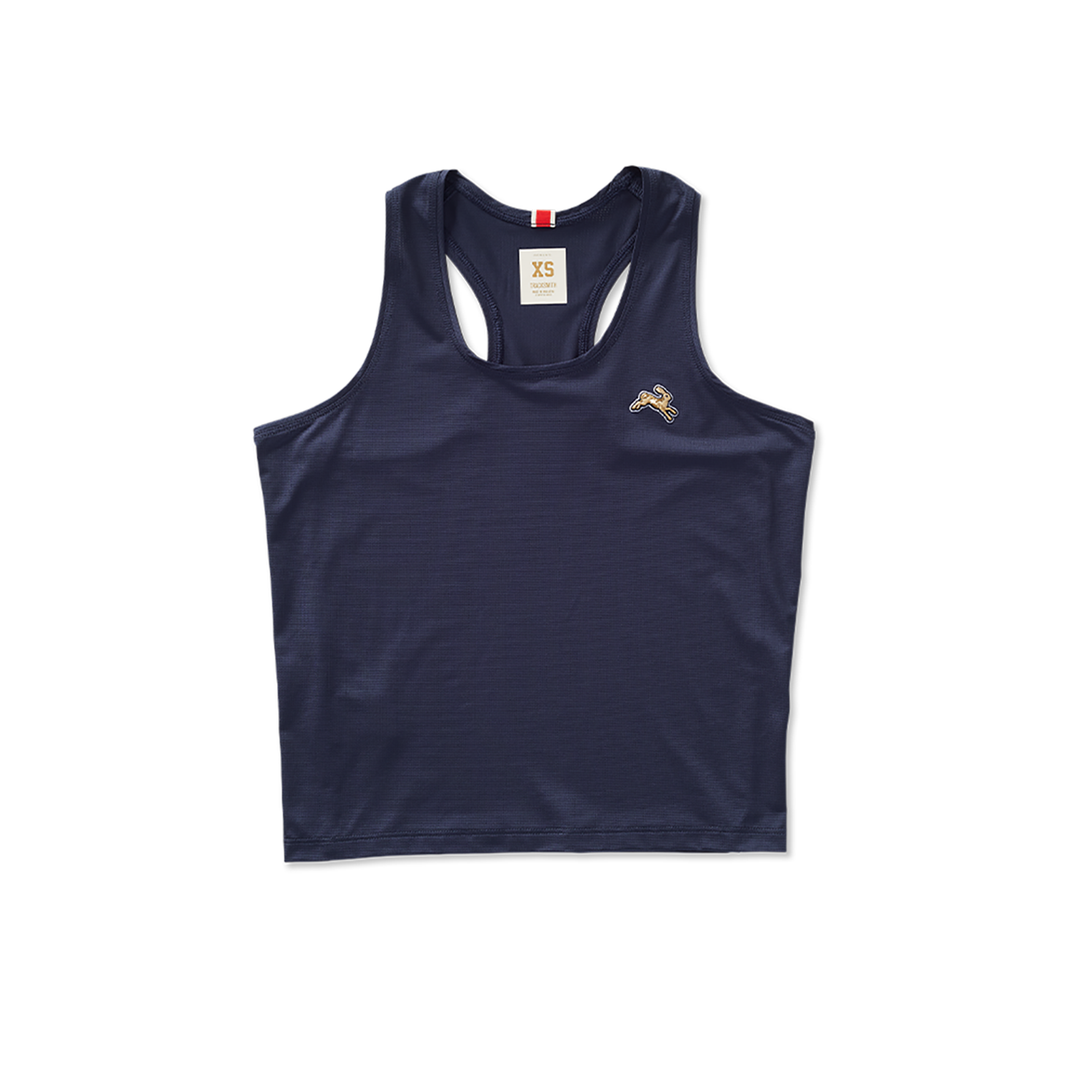 Tracksmith Womens Twilight Crop Tank - Navy - AW25
