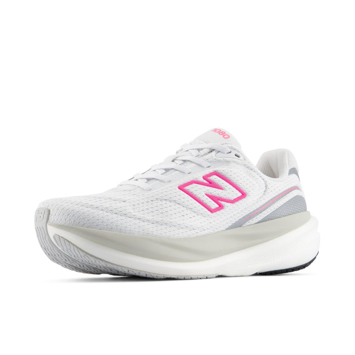 New Balance Womens 1080V15 - White/Pink Heat - Neutral - AW26
