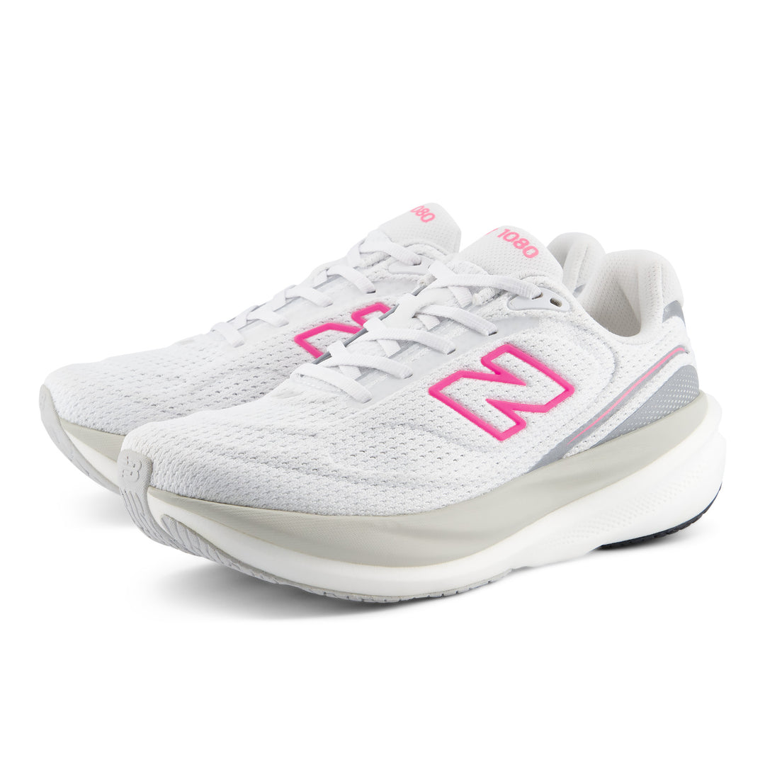 New Balance Womens 1080V15 - White/Pink Heat - Neutral - AW26