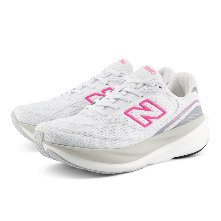 New Balance Womens 1080V15 - White/Pink Heat - Neutral - AW26