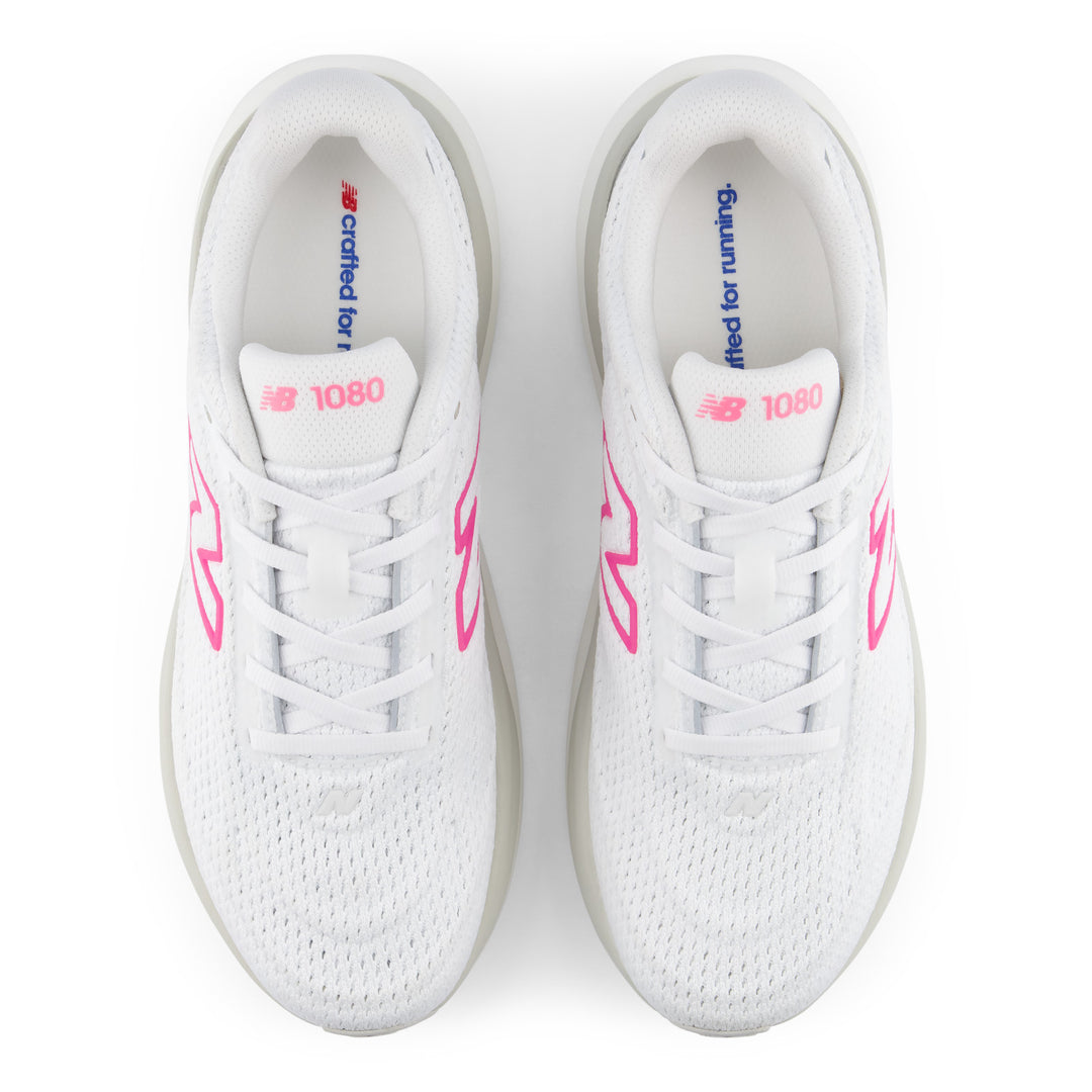 New Balance Womens 1080V15 - White/Pink Heat - Neutral - AW26