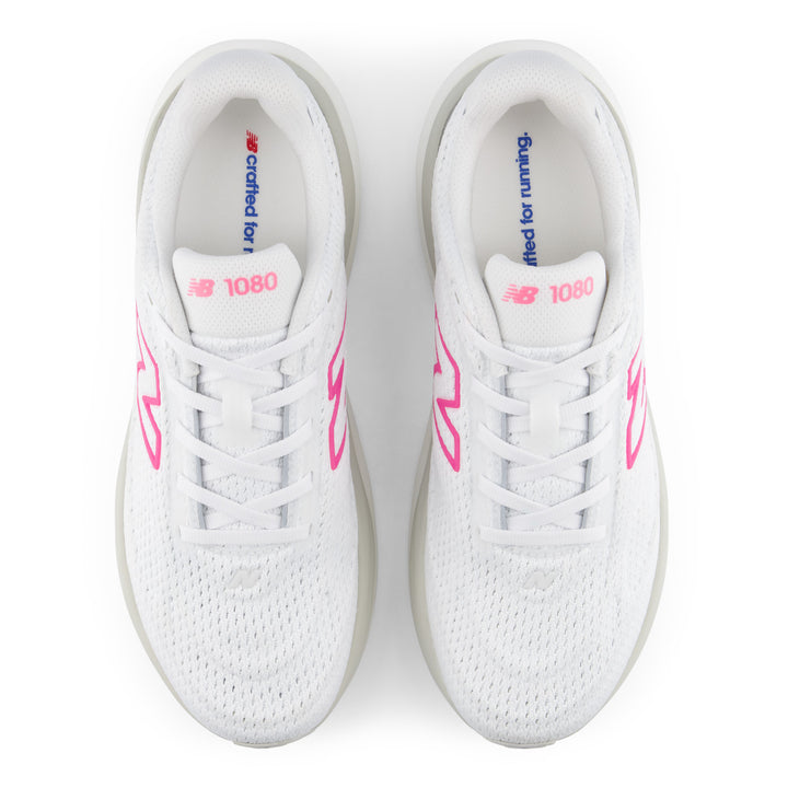 New Balance Womens 1080V15 - White/Pink Heat - Neutral - AW26