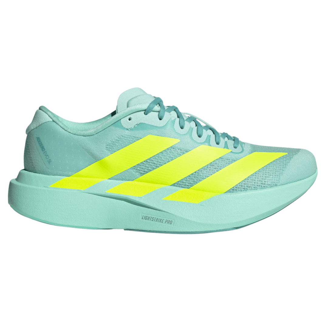 Adidas Womens Adizero Evo SL Semi Flash Aqua/Lucid Lemon/Mint