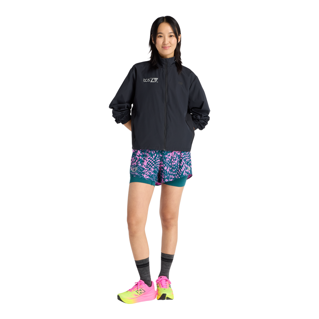 New Balance Damen London Edition RC bedruckte 2-in-1 3" Shorts – Pink Heat – SS26