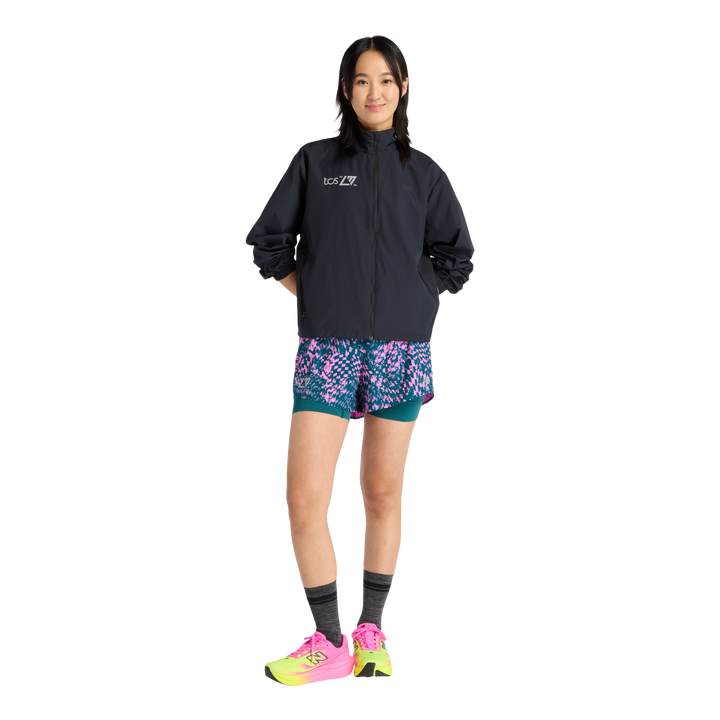 New Balance Damen London Edition RC bedruckte 2-in-1 3" Shorts – Pink Heat – SS26