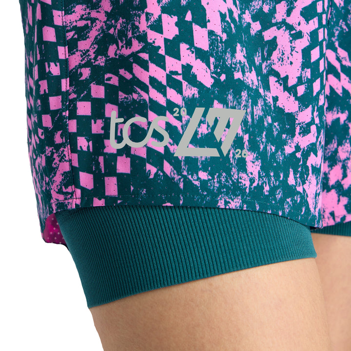 New Balance Damen London Edition RC bedruckte 2-in-1 3" Shorts – Pink Heat – SS26