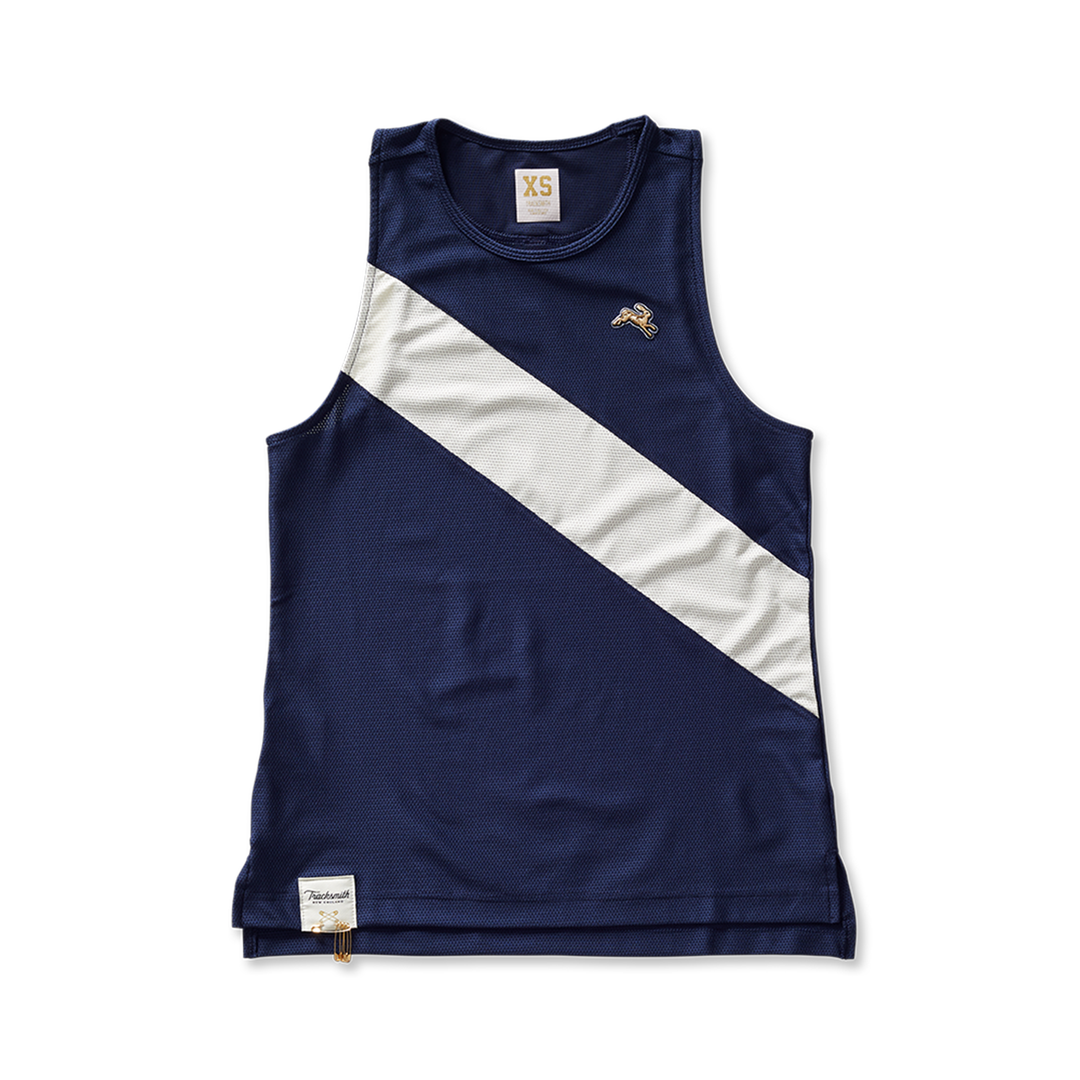Tracksmith Womens Van Cortlandt Singlet - Navy/Ivory - AW25