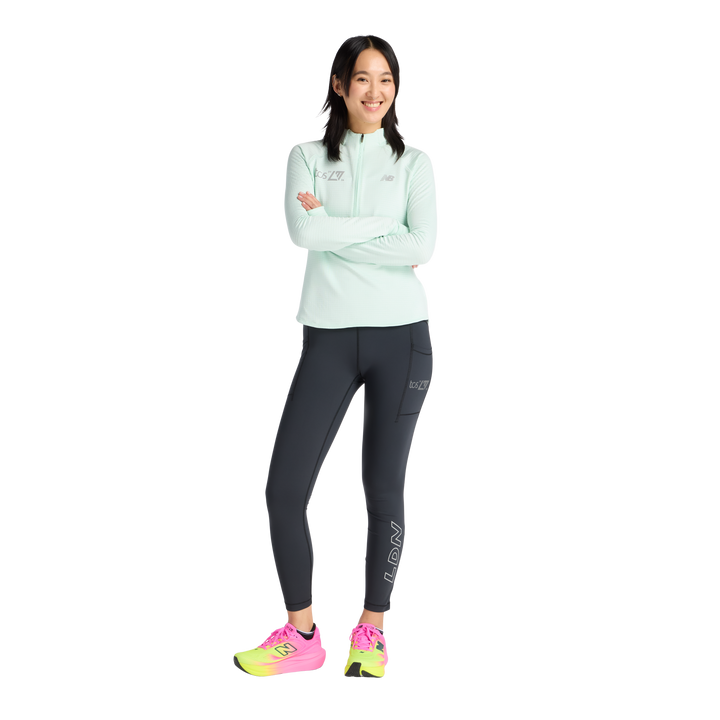 New Balance Damen London Edition RC Essential Heat Grid Half Zip – Cosmic Jade – SS26