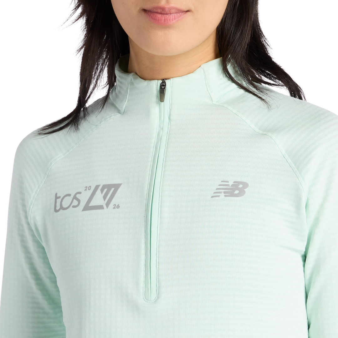 New Balance Damen London Edition RC Essential Heat Grid Half Zip – Cosmic Jade – SS26
