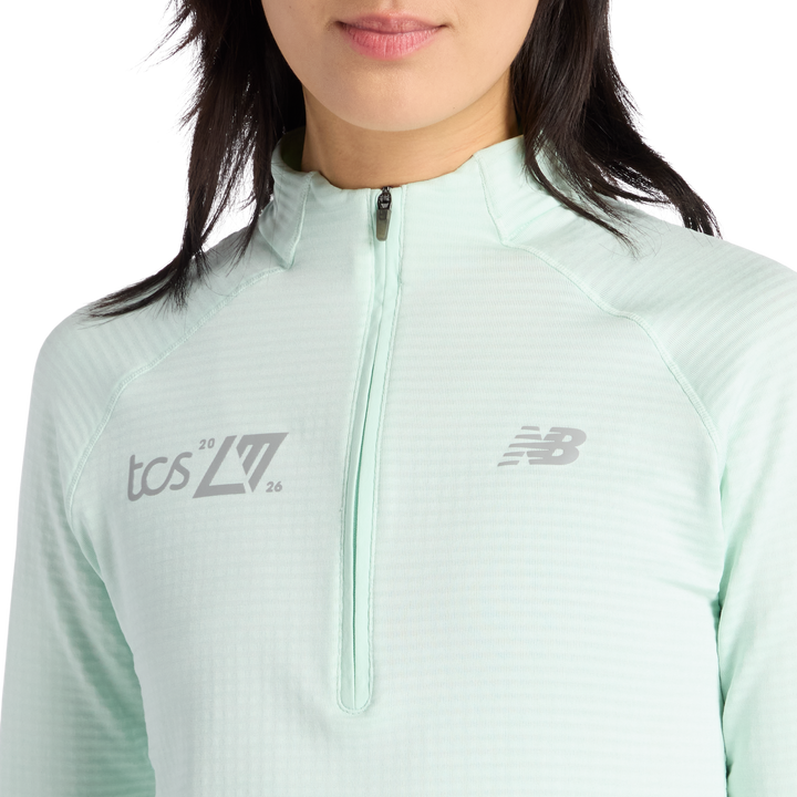 New Balance Damen London Edition RC Essential Heat Grid Half Zip – Cosmic Jade – SS26