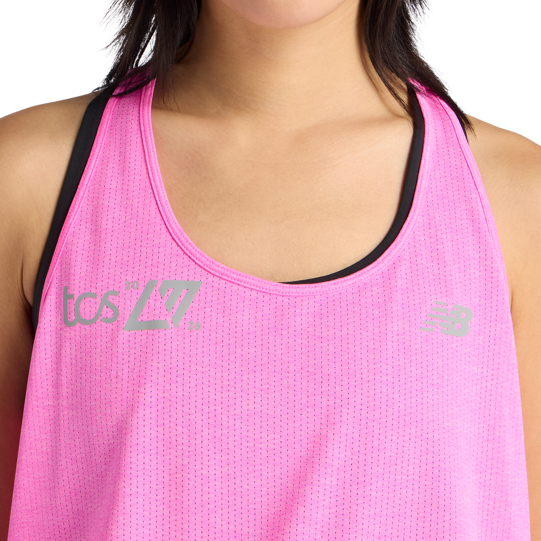 New Balance Womens London Edition RC Essential Tank - Pink Heat - SS26