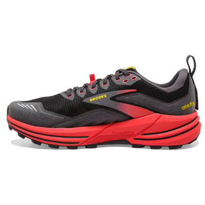 Brooks Mens Cascadia 16 - Black/Fiery Red/Blazing Yellow - Trail