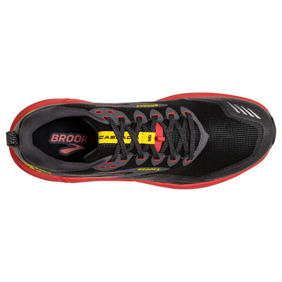 Brooks Mens Cascadia 16 - Black/Fiery Red/Blazing Yellow - Trail