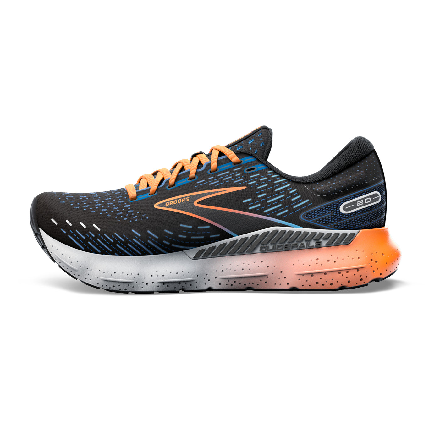 Brooks Mens Glycerin GTS 20 - Black/Classic Blue/Orange - Stability