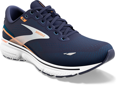 Brooks Mens Ghost 15 Wide - 2E Width - Peacoat/Blue/Orange Pop - Neutral