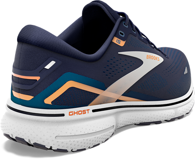 Brooks Mens Ghost 15 Wide - 2E Width - Peacoat/Blue/Orange Pop - Neutral