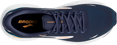 Brooks Mens Ghost 15 - Peacoat/Blue/Orange Pop - Neutral